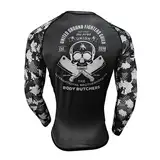 Gruff Combat BJJ Rash Guards Grappling MMA Jiu Jitsu No Gi UFC Shirt Fight Wear Long Sleeve, Metzgersunion, L