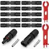 RedStar24 Solarstecker 10 Paar - Steckverbinder Männlich & Weiblich Solarpanel Stecker IP67 Wasserdicht, PV Stecker Kompatibel mit 4mm2 & 6mm2 Solarkabel, Photovoltaik Stecker für Solaranlage