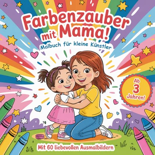 Farbenzauber mit Mama! Malbuch für kleine Künstler ab 3 Jahre mit 60 liebevollen Ausmalbildern