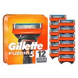 Gillette Fusion 5 Rasierklingen, 12 Ersatzklingen für Nassrasierer Herren mit 5-fach Klinge