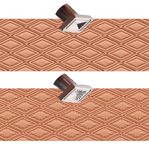 Leder-Stempelwerkzeuge, 2 Stück, professionelle Lederstempel für Bastelarbeiten (84–18 + 87–38)