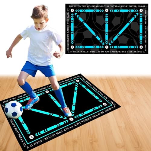 Fußball-Trainingsmatte, Fußball Schritt Trainingsmatte, Fußballmatte, Fussball Matte Ballkontrolle, Rutschfeste Fussballmatte Training, Fussball Matte, Ballkontrolle Trainingsmatte, 60 x 40 cm