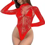 WKAYsIV Bauchgürtel Dessous Lack Dessous Herren Fessel Dessous Netz Oberteil Damen Sexy Body Bandage Damen Body Dessous Sexy Tüll Dessous Sexy(Rot,Einheitsgröße)