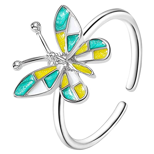 Modefarbe Dekoration Verstellbare Retro-Ringe Ringe Silber Vintage (Multicolor, One Size)
