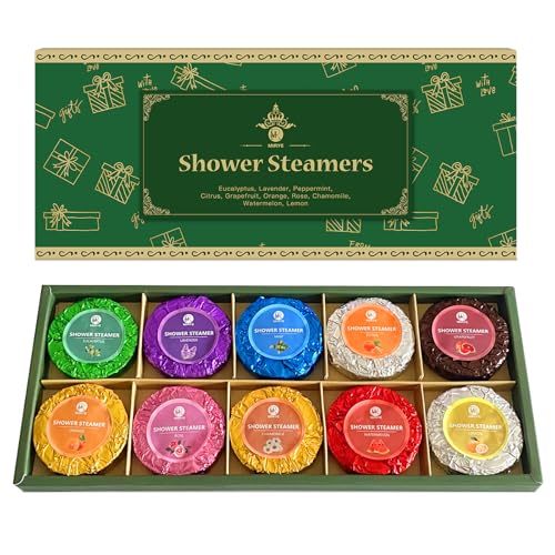 Shower Steamers, 10 Pack Shower Bombs Aromatherapy with Natural Essential Oils, Personal Care and Relaxation Birthday Gifts for Women and Men, Gifts Set