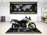 wibeart Garagenmatte für V-Strom 800DE Motorradmodell, Parkmatte, waschbarer Rutschfester Garagen- und Ausstellungsraum-Bodenteppich (Glas matt mechanisch grau, Größe 1: 220 x 100 cm)