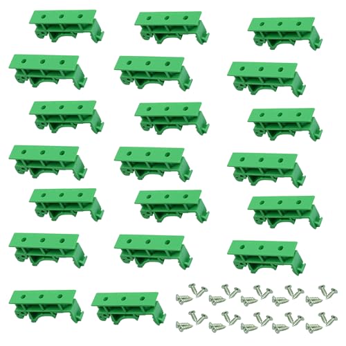 10 Sets(20 Stück) PCB DIN C45 Schiene Hutschienen Adapter Kunststoff mit 40 Schrauben zum Sichern und Halten von Leiterplatten oder elektronischen Schaltgeräten für 35mm DIN-Schiene