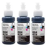 JoyPrinting T664 Tinte Kompatibel für Epson 664 Schwarz Nachfülltinte T6641 BK Druckertinte Multipack für Ecotank ET-2500 ET-2550 ET-2600 ET-2650 ET-4500 ET-14000 L100 L110 L120 L130 L132 L200