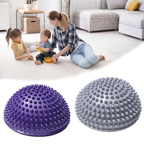 DXIA 2Pcs Balance-Igel Fitness Halbkugel, Sport Kissen für Balancetraining Koordinationstraining, 16 cm Massageball Igelball für Kinder & Erwachsene Fördert Koordination