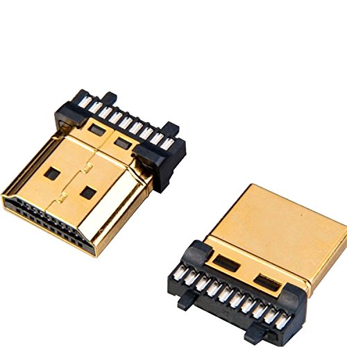 Lyndahl HDMI Stecker Lötsteckverbinder Typ A Selbstmontage zum Löten, 19polig vergoldet - LKHDMICON19 zur Konfektionierung Reparatur von HDMI-Kabel
