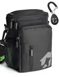Gobeigo Hundeleckerlis Tasche und Trainingsklicker, Leckerli Tasche für Hunde, Leckerlibeutel mit Kotbeutelspender, Gürteltasche für Hunde, Welpen-Tasche zum Gassi Gehen (Schwarz)