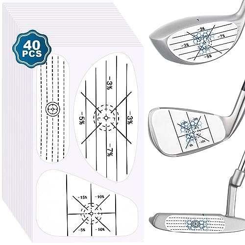 OSDUE Rechtshänder Golf Impact Tape, 120 Stück Golfschläger Schlagaufkleber, Golf Schwungtrainer Trainingshilfen Swing Trainer für Eisen, Holz-Putter, Übungsschwung Trainingshilfe