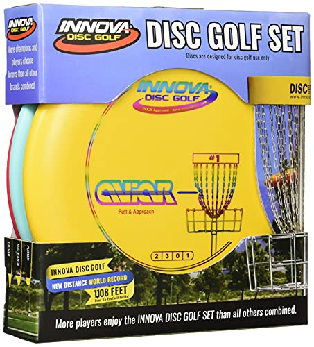 Innova Disc Golf Set, Driver, Mid-Range und Putter, bequemer DX-Kunststoff, Farben können variieren (3 Stück)