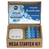 Febreze Programmierbarer Lufterfrischer 3Volution Duftstecker Starter-Kit + Nachfüllflakons 80 ml Aprilfrisch, 3 Wechselnde Düfte Zum Bekämpfen Von Gerüchen