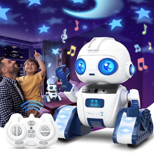 Gontence Roboter Kinder Spielzeug ab 3 Jahre, Ferngesteuertes, Sternenhimmel Projektor, RC Spielzeug mit Gestensensor, Kinderspielzeug Geschenk für ab 4 5 6 7 8 Jahre Jungen und Mädchen