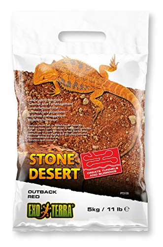 Exo Terra - Stone Desert lehmhaltiger natürlicher Terrarium Bodengrund Ohne Chemikalien (5Kg, Red Stone)