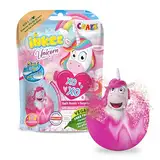 INKEE UNICORN | Badebombe Kinder mit Überraschung, Badekugel 100g mit Einhornfiguren, Pop-corn Duft