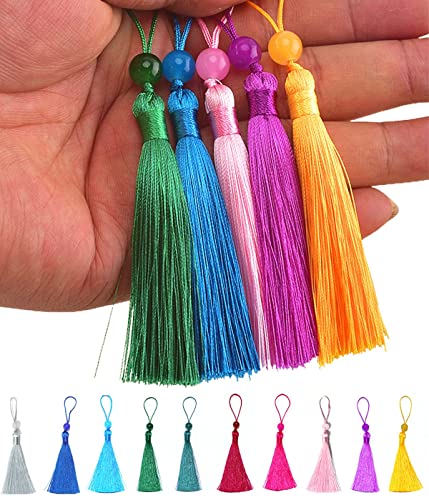 20pcs Mini Quasten,Mini Quasten Anhänge,Weiche Bunte Quasten 10 Farben,r für Schmuckherstellung, Souvenir, Lesezeichen, DIY Handwerk Zubehör