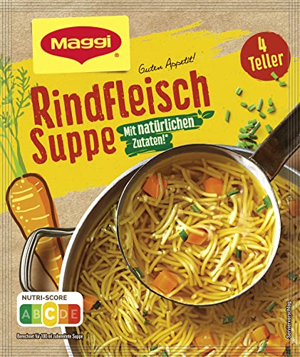 Maggi Guten Appetit, Rindfleisch Suppe, 85g Beutel, ergibt 4 Teller, 1er Pack (1 x 85g)