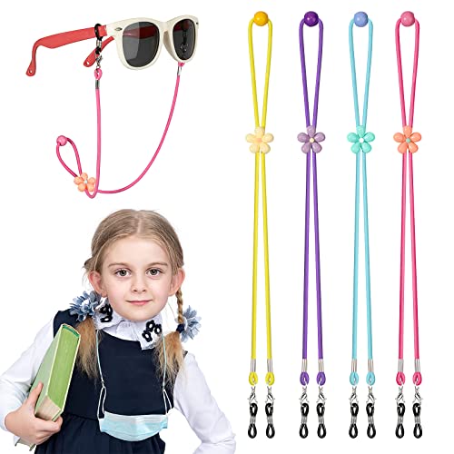 Hifot Kinder Brillenband verstellbar 4 Stück, Mädchen Maskenkette & Sonnenbrille Strap, Sonnenbrille Brillenschnur Brillenkette Brillenkordel Sport