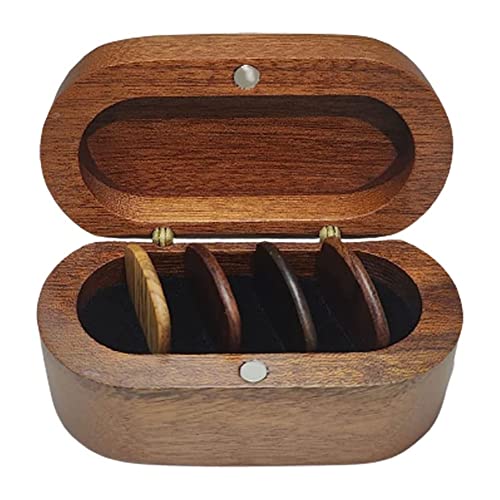 Exogio Plektren Gitarre, Guitar Picks with Case, Gitarrenplektren aus edlem Echtholz, Gitarren Plektrum für Bass E Gitarre Ukulele Akustikgitarre, Stickpick Geschenke für Gitarrenspieler