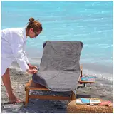 CalmyBEACH Frottee Schonbezug für Gartenliegen - 200x75cm Bezug 100% Baumwolle Sonnenliege Auflage Strandliege Strandliegenauflage Liegenauflage (Anthrazit)