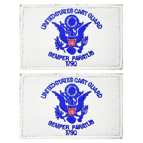 stidsds 2 Stück Amerikanische US-Küstenwache Flagge Patch USA Küstenwache Flaggen bestickte Patches United States Military Flaggen Army Tactical Patch für Kleidung Hut Rucksäcke Pride Dekorationen