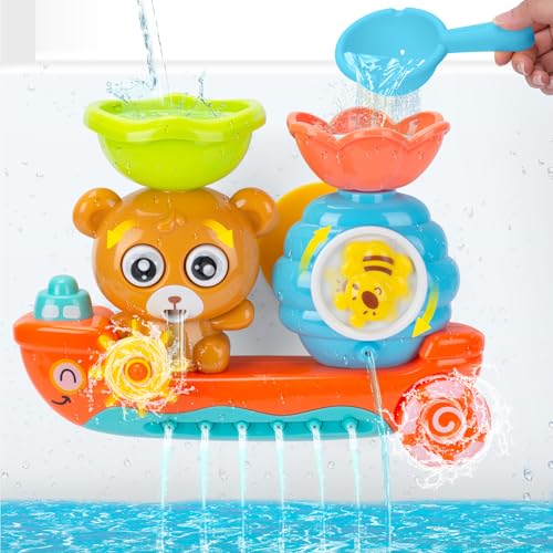 RILSO Badewannenspielzeug ab 1 2 3 4 Jahr,Badespielzeug ab 1 2 3 4 Jahr,Wasserspielzeug Kinder Spielzeug ab 1 2 3 Jahr mädchen junge,Badespielzeug Baby ab 6-18 Monate,Geschenk Mädchen Junge 1 2 3 Jahr