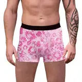 WKAYsIV Herren Spitzen Boxershorts Unterwäsche, lustig sitzende Boxershorts mit mittlerer Taille Herren Boxershorts Ohne Gummibund (Purple, L)