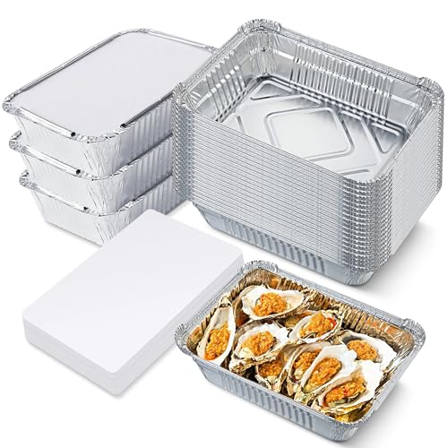 ZYONGDAMAI Aluminiumschalen-Grills, Aluminium-Backbleche, Einweg-Aluminiumfolien-Schalen, für Grill, Kuchen, Käse, Picknick, Camping, 23 x 17 x 5 cm, 1100 ml, 30 Stück