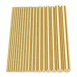 Glarks 18Pcs Brass Solid Round Rod Lathe Bar Stock Assorted for DIY Craft Tool, Diameter 2.5-8mm Length 100mm