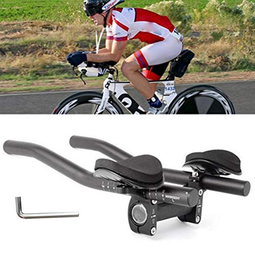 BSTCAR Triathlon Lenkeraufsatz, Schwarze Aluminiumlegierung Fahrrad TT Lenker TT Armlehne mit Schraubenschlüssel-Werkzeug Mountainbike Oder Rennrad
