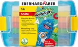 Eberhard Faber 572010 - Plastilin Knete Winner, 14er Kunststoffbox mit 7 leuchtenden Farben und 2 Modellierwerkzeugen