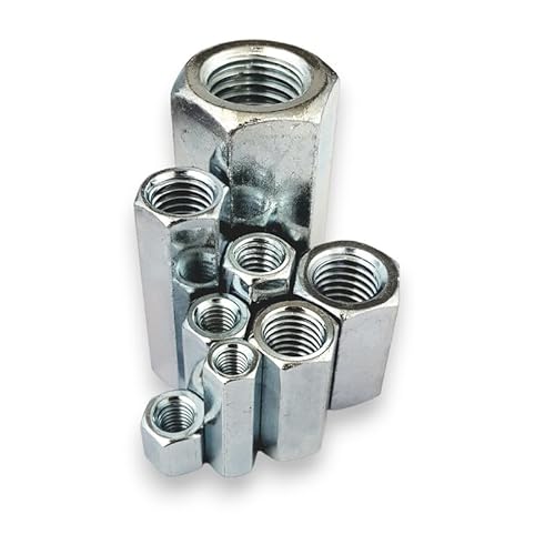 Langmutter M5 x 25 mm Verzinkt Stahl Sechskant - Verbindungsmuttern - Distanzmuffen - Größe und Menge wählbar (Gewinde: M5, Länge: 25 mm, Menge: 5 St.)