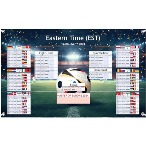 SHYKNYU 1 Stück 2024 Europa-Pokal-Wandkarte, Deutschland 2024 Euro Soccer Wallchart, to Scores Bracket All Poster und S Track