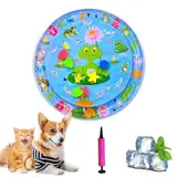 Gienslru Aquanap Für Katzen, Wassermatte Katzen Kratzfest, Verdickte aufblasbare Wasserspielmatte, kühlen Komfort für Haustiere, Pet Water Bed for Indoor and Outdoor Use (J)