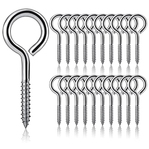 20 Stück M5 x 65 Ösenschrauben Ranken Ösenschrauben Haken Metall Schraubhaken Heavy Duty 304 Edelstahl selbstschneidend Ring Schraube Nägel Ösen Schraube für DIY Kork Handwerk Hängende Holzrahmen