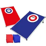 Offizielles Cornhole® Target | Amerikanisches Cornhole Spiel | Aluminium | Premium Qualität | Offizielle Wettkampfmaße 2 Boards + 8 Säcke + 1 Schutzhülle | Outdoor und Strandspiel | OriginalCup®