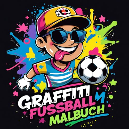 Graffiti Fussball Malbuch: 50 coole Street-Art-Fußballdesigns für Jungen, Teenager und Kinder ab 8 Jahren – Perfekt für Kreativität und Entspannung