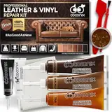Coconix Leder- und Vinyl-Reparaturset – Braun & Schattierungen | Repariert Risse, Löcher, Kratzer & Abblätterungen | Für Möbel, Autositze & Jacken | Anpassbare Farben