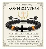 FAOMZQ Konfirmation Geschenke Junge, Konfirmationsgeschenk für Jungen, Kreuz Armband für Jungs zur Konfirmation, Konfirmation Armband für Sohn Bruder Enkel Neffen Patensohn von Mama Papa Großeltern