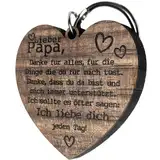 Vatertag - Lieber Papa Schlüsselanhänger aus Holz, Glücksbringer, Papa Geschenk, Geschenk zum Vatertag, Papa, Männertag, Geschenk für Vater, Geschenk Papa Geburtstag, Bester Papa Geschenke