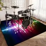 Drum Teppich Schlagzeugteppich, Schallschutz Teppich, rutschfeste Trommelmatte für kids drum kit, Schallschutzmatte, Elektronisch Schlagzeug Teppich, Snare Drum Rug Schalldicht Teppiche 210 x 180 cm