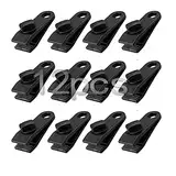 QH 12Pcs Tarp Clip Clamp, Hochleistungs-Plane Clips Set Sofortige Markisenklemme für Zelte Tarp Caravan Garden Shade Stoff Boot Abdeckung, Schwarz (12)