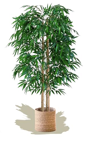 Maia Shop Artificial Bamboo Tree 150 cm for Home and Office Decoration, Tree, Hyper-Realistic Decorative Artificial Plant with Natural Trunk and Canes Artificial Bamboo, Decorative Artificial Plant