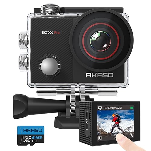 AKASO EK7000 Pro Action Cam 4K30FPS 20MP mit 64GB microSDXC Speicherkarte