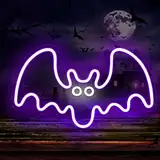 PILOYINDE Halloween Fledermaus Neonlicht Fledermaus Neon Schild Halloween Wanddekoration Lila Fledermaus Neonlicht Dekoration Halloween Neonlicht Geeignet Für Raumdekoration Halloween Geschenk