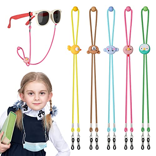 Hifot Kinder Brillenband verstellbar 5 Stück, Mädchen Maskenkette & Sonnenbrille Strap, Sonnenbrille Brillenschnur Brillenkette Brillenkordel Sport