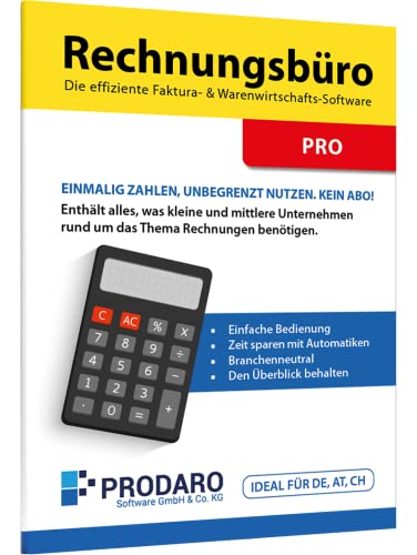 Rechnungsprogramm - Prodaro Rechnungsbüro PRO