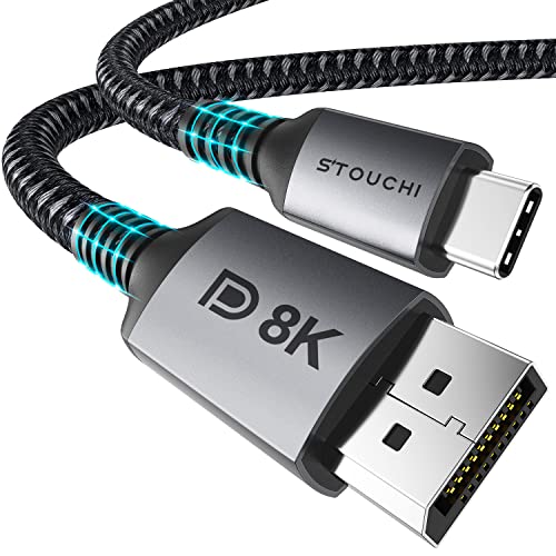 Stouchi USB C DisplayPort 1.4 Kabel 8K@60Hz 4K@144Hz/120Hz 5K@60Hz 2K@240Hz Thunderbolt 3/4 auf DP HBR3 32,4Gbps Typ C DP 1.4 Unidirektionale für M3 MacBook Pro 2M VESA-zertifiziert